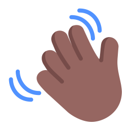 Waving Hand Flat Medium Dark icon