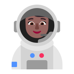Woman Astronaut Flat Medium Dark icon