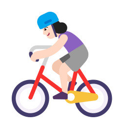 Woman Biking Flat Light icon