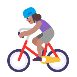 Woman Biking Flat Medium icon
