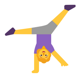 Woman Cartwheeling Flat Default icon