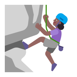 Woman Climbing Flat Medium Dark icon