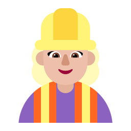Woman Construction Worker Flat Medium Light icon
