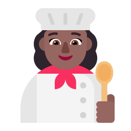 Woman Cook Flat Medium Dark icon