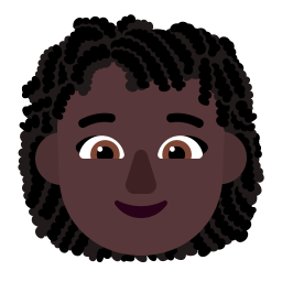 Woman Curly Hair Flat Dark icon