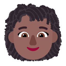 Woman Curly Hair Flat Medium Dark icon