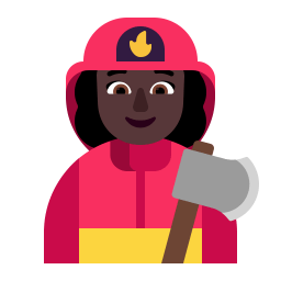 Woman Firefighter Flat Dark icon