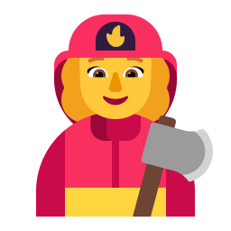 Woman Firefighter Flat Default icon