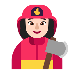 Woman Firefighter Flat Light icon