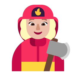 Woman Firefighter Flat Medium Light icon