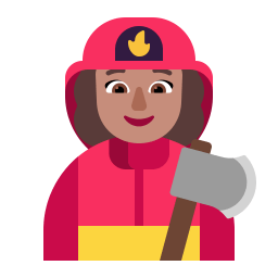 Woman Firefighter Flat Medium icon