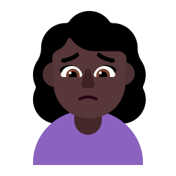 Woman Frowning Flat Dark icon