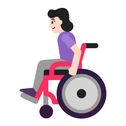 Woman In Manual Wheelchair Flat Light icon