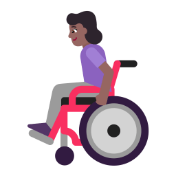 Woman In Manual Wheelchair Flat Medium Dark icon