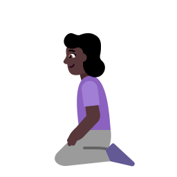 Woman Kneeling Flat Dark icon
