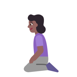 Woman Kneeling Flat Medium Dark icon