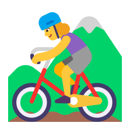Woman Mountain Biking Flat Default icon