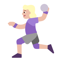 Woman Playing Handball Flat Medium Light icon