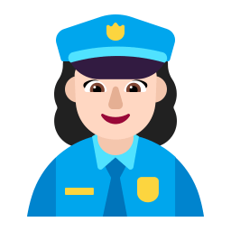 Woman Police Officer Flat Light icon