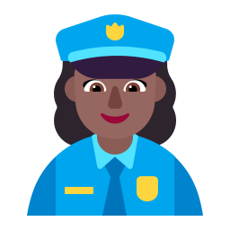 Woman Police Officer Flat Medium Dark icon