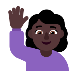 Woman Raising Hand Flat Dark icon