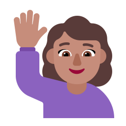 Woman Raising Hand Flat Medium icon