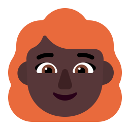 Woman Red Hair Flat Dark icon