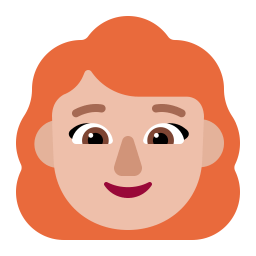 Woman Red Hair Flat Medium Light icon