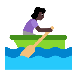 Woman Rowing Boat Flat Dark icon