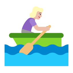Woman Rowing Boat Flat Medium Light icon