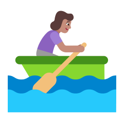 Woman Rowing Boat Flat Medium icon