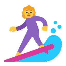 Woman Surfing Flat Default icon