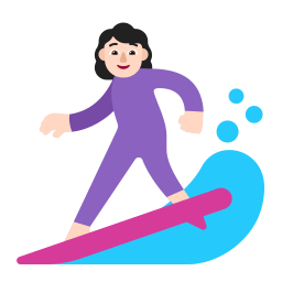 Woman Surfing Flat Light icon
