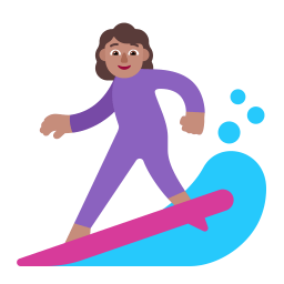 Woman Surfing Flat Medium icon