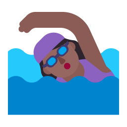Woman Swimming Flat Medium Dark icon