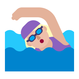 Woman Swimming Flat Medium Light icon