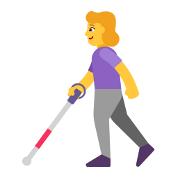 Woman With White Cane Flat Default icon