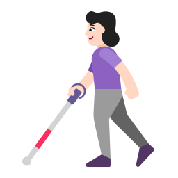 Woman With White Cane Flat Light icon