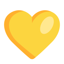 Yellow Heart Flat icon