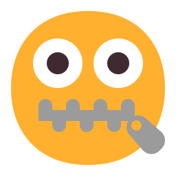 Zipper Mouth Face Flat icon