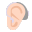 Ear With Hearing Aid Flat Light icon