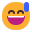 Grinning Face With Sweat Flat icon