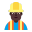 Man Construction Worker Flat Dark icon