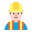 Man Construction Worker Flat Light icon