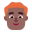 Man Red Hair Flat Medium Dark icon