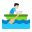 Man Rowing Boat Flat Light icon