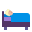 Person In Bed Flat Medium Light icon
