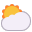 Sun Behind Cloud Flat icon