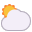 Sun Behind Large Cloud Flat icon