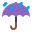 Umbrella With Rain Drops Flat icon